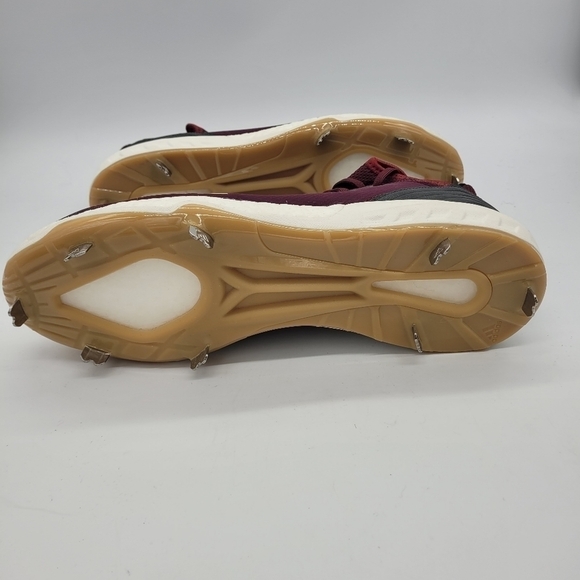 Adidas Shoes Men 14 Boost Icon 4 Metal Baseball Cleats NEW Maroon - Picture 5 of 12